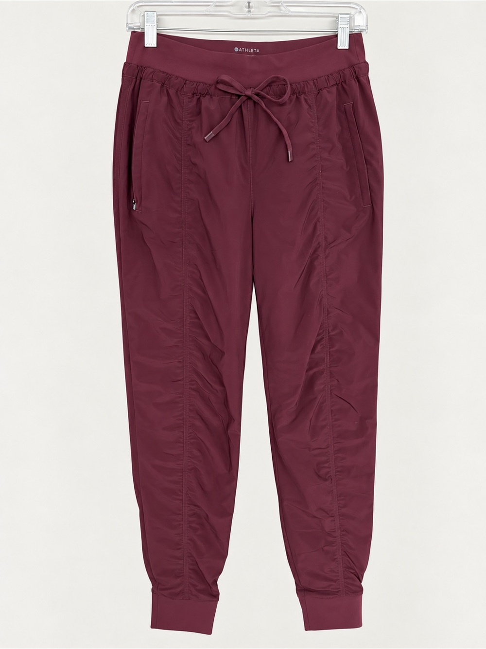 Athleta Attitude II Lined Jogger Pants Spiced Cabernet Burgundy 6 Tall